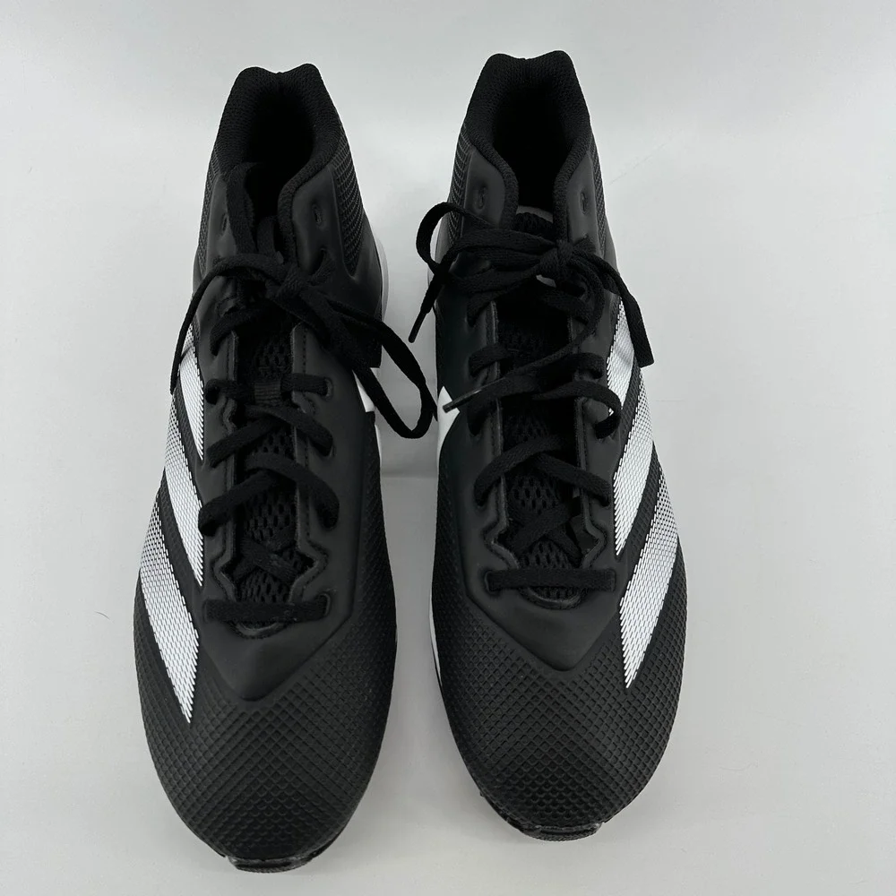 Adidas Adizero Football Cleats Mens 11 Black White IF5102 Mid Top Athletic Shoes